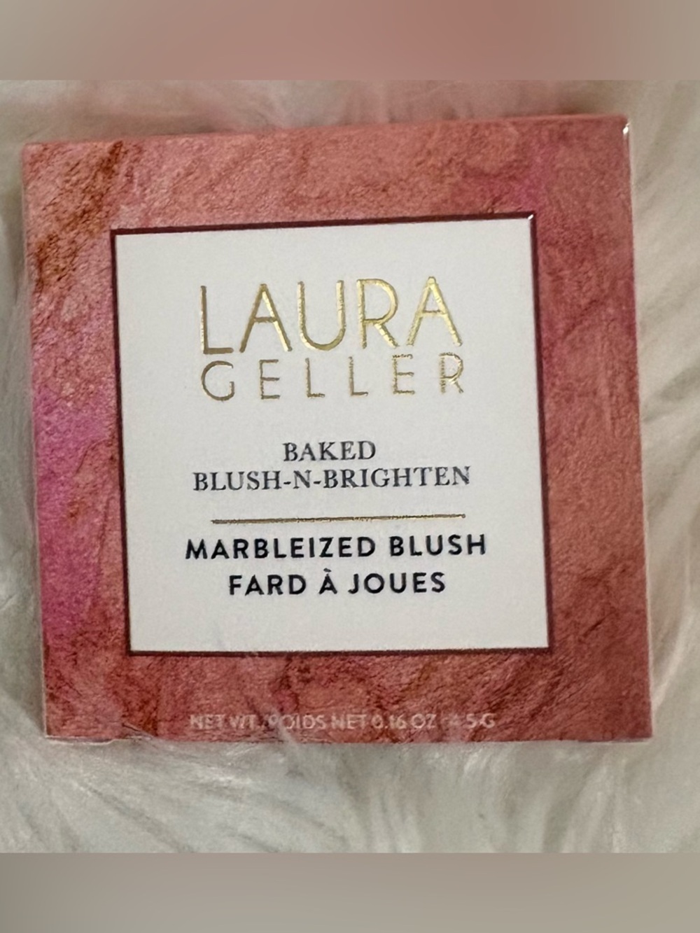 BNIB Laura Geller Marbleized Baked Blush-N-Brighten in Pink Buttercream